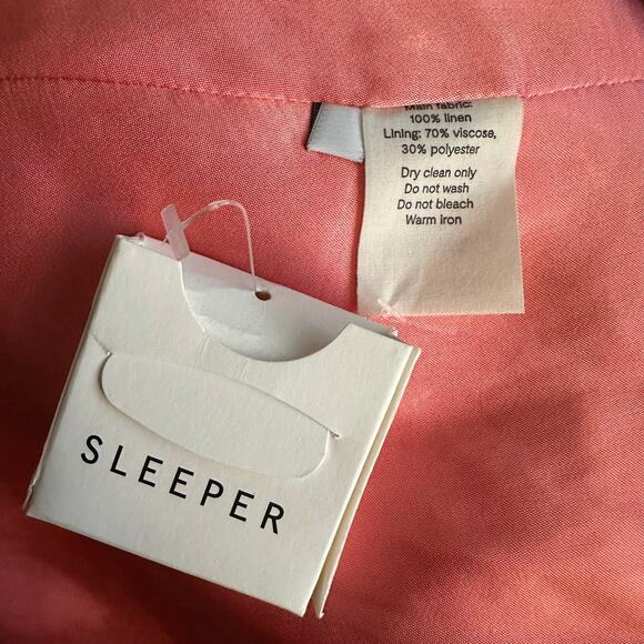 Sleeper Dynasty Linen Blazer Jacket Peach - Picture 12 of 15